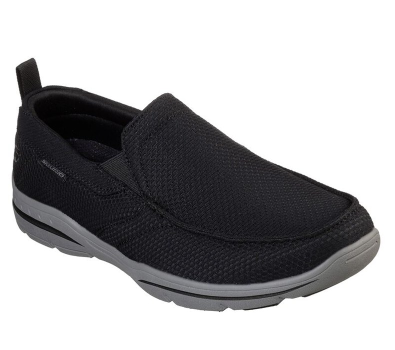 Skechers Herr Svarta Slip On - Relaxed Fit: Harper - Walton - Sverige (BJOZT-8306)